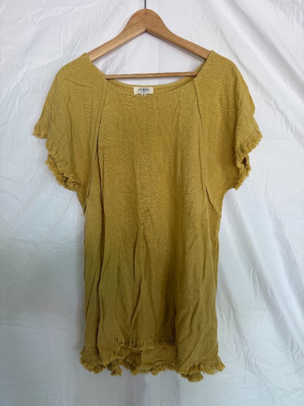 Umgee USA Mustard Yellow Babydoll Tunic Top Size Medium